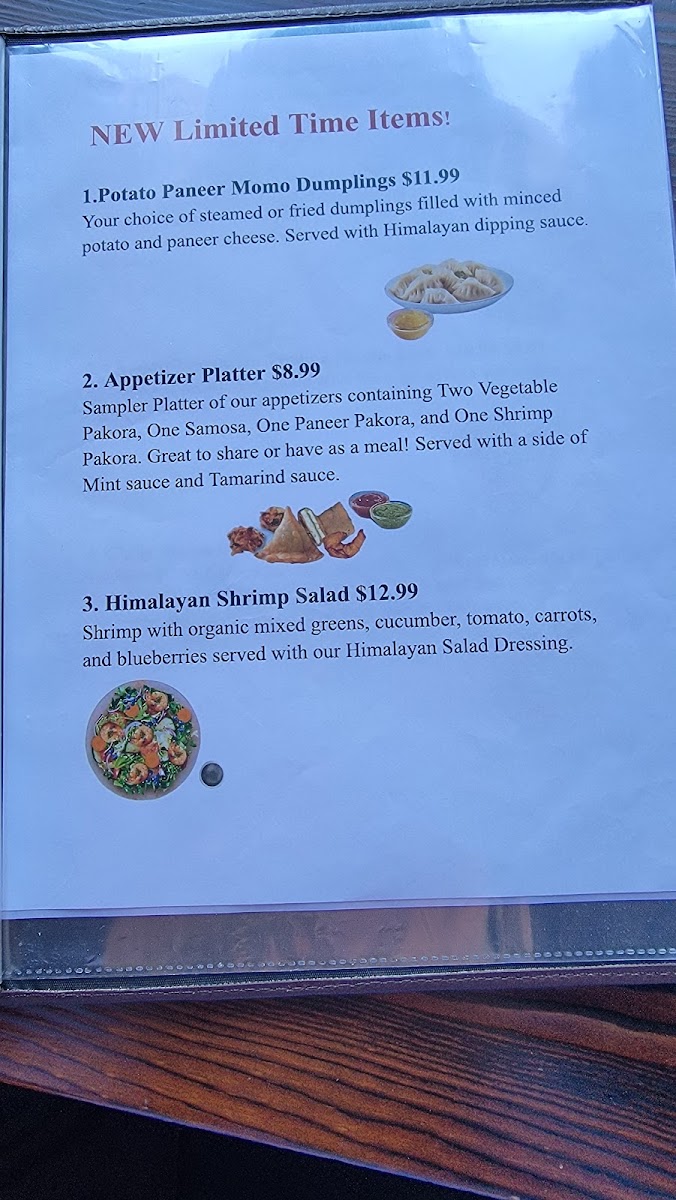 Menu Taste Of The Himalayas-2