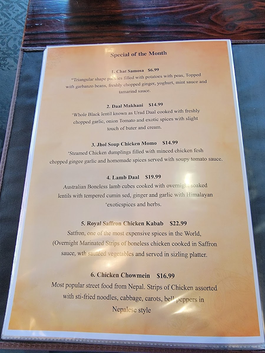 Menu Taste Of The Himalayas-4