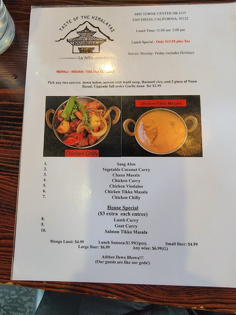 Menu Taste Of The Himalayas-7