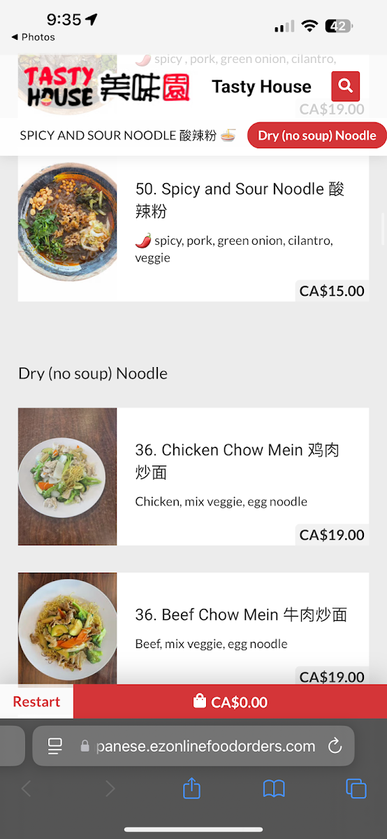 Menu Tasty House Chinese And Japanese Noodle Restaurant-9