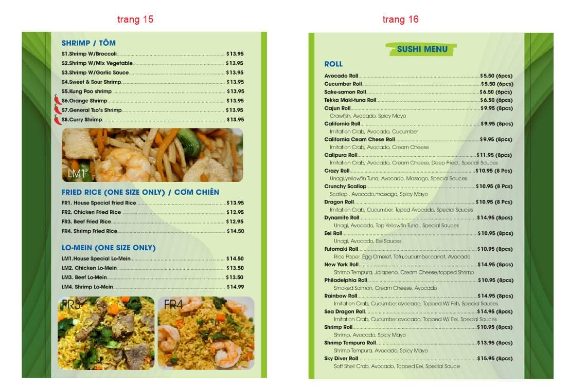 Menu Tasty Pho Sushi Bar-1