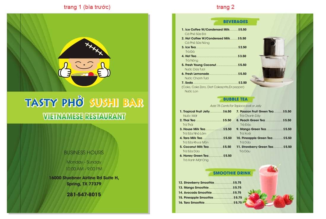 Menu Tasty Pho Sushi Bar-9