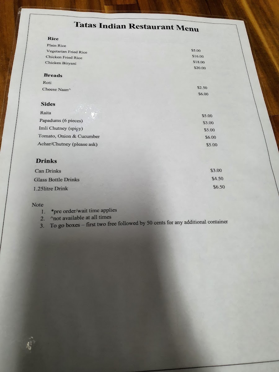 Menu Tatas Indian Restaurant-5