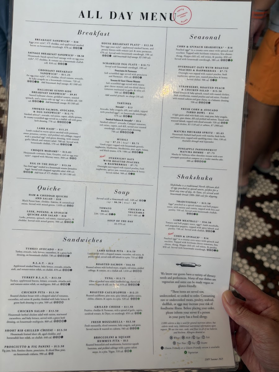 Menu Tatte Bakery & Cafe | Capitol Crossing-1