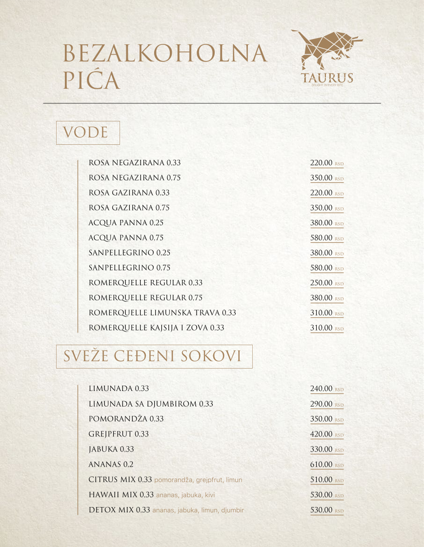 Menu Taurus-1