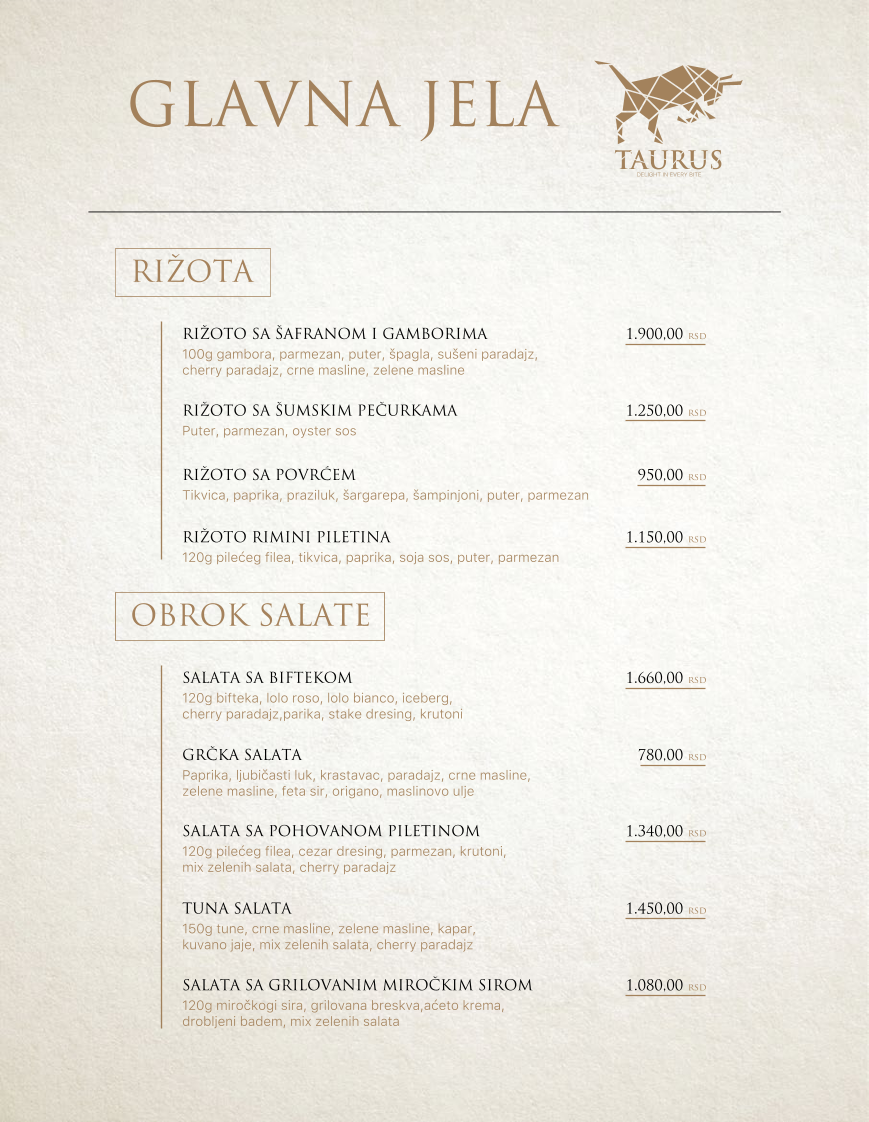 Menu Taurus-3