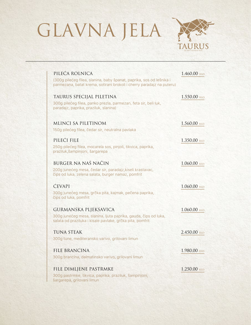 Menu Taurus-4