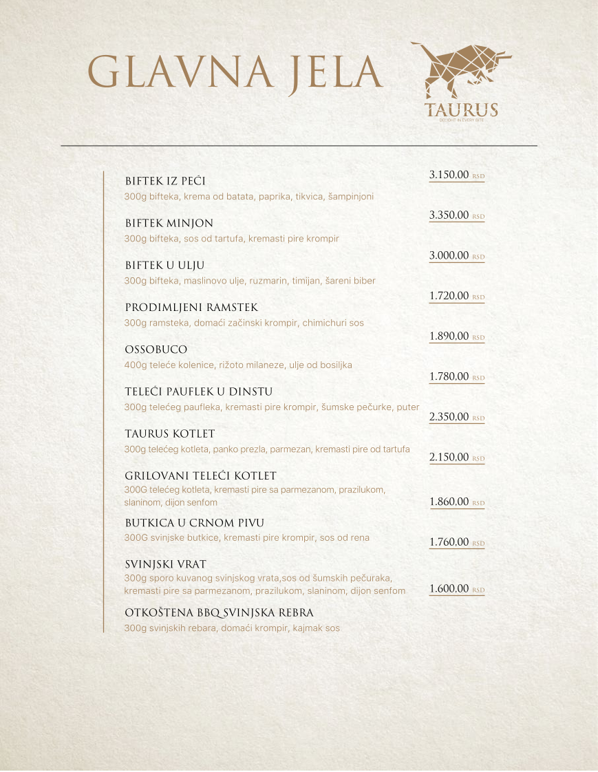 Menu Taurus-5