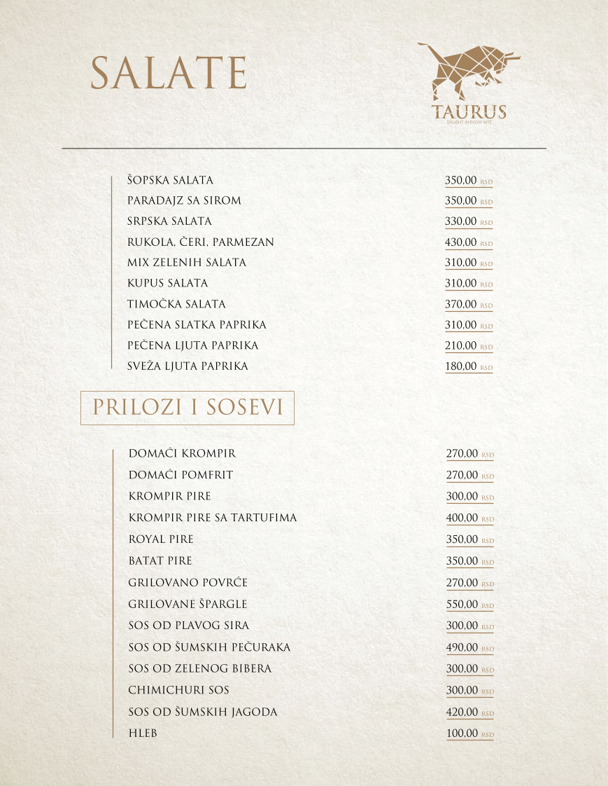 Menu Taurus-6