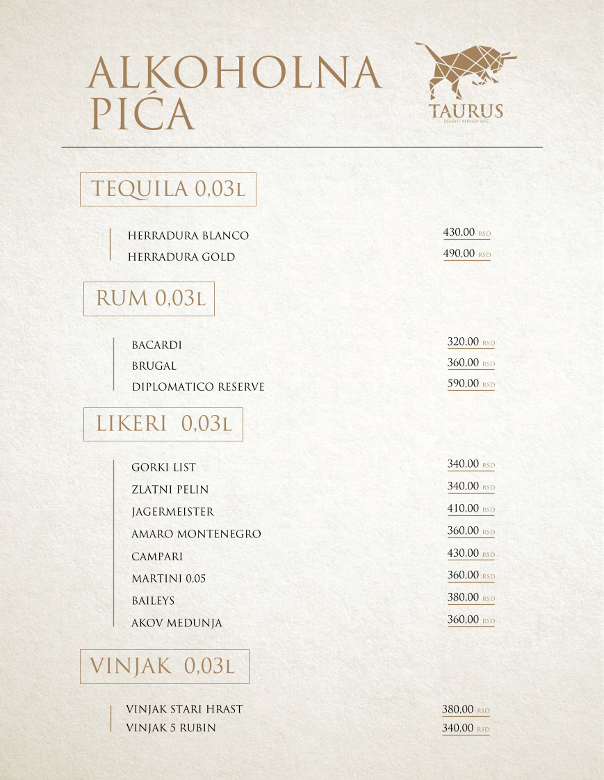 Menu Taurus-8