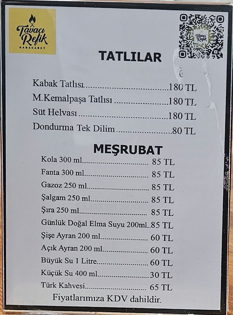 Menu Tavacı Refik-1