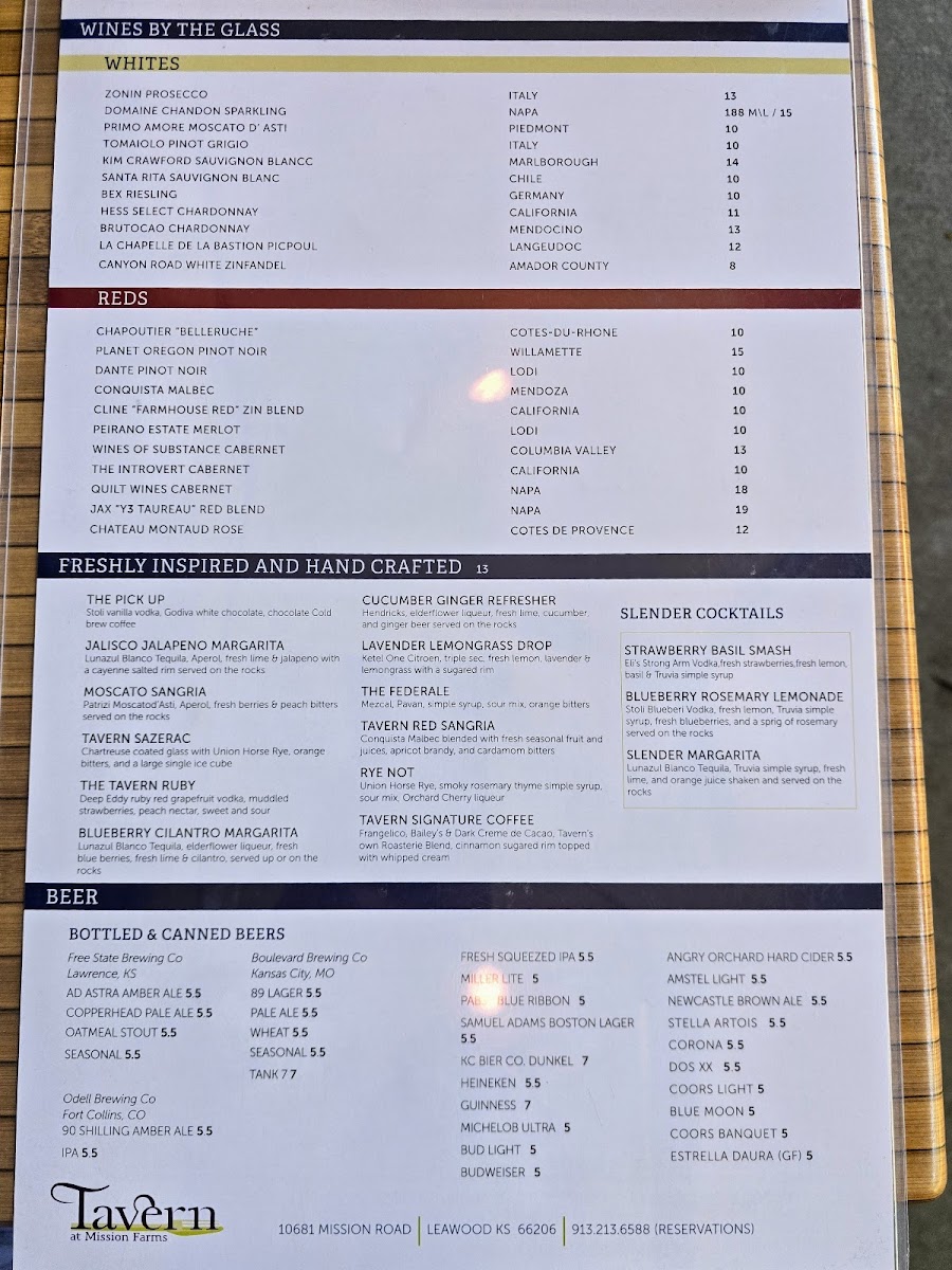 Menu Tavern At Mission Farms-2