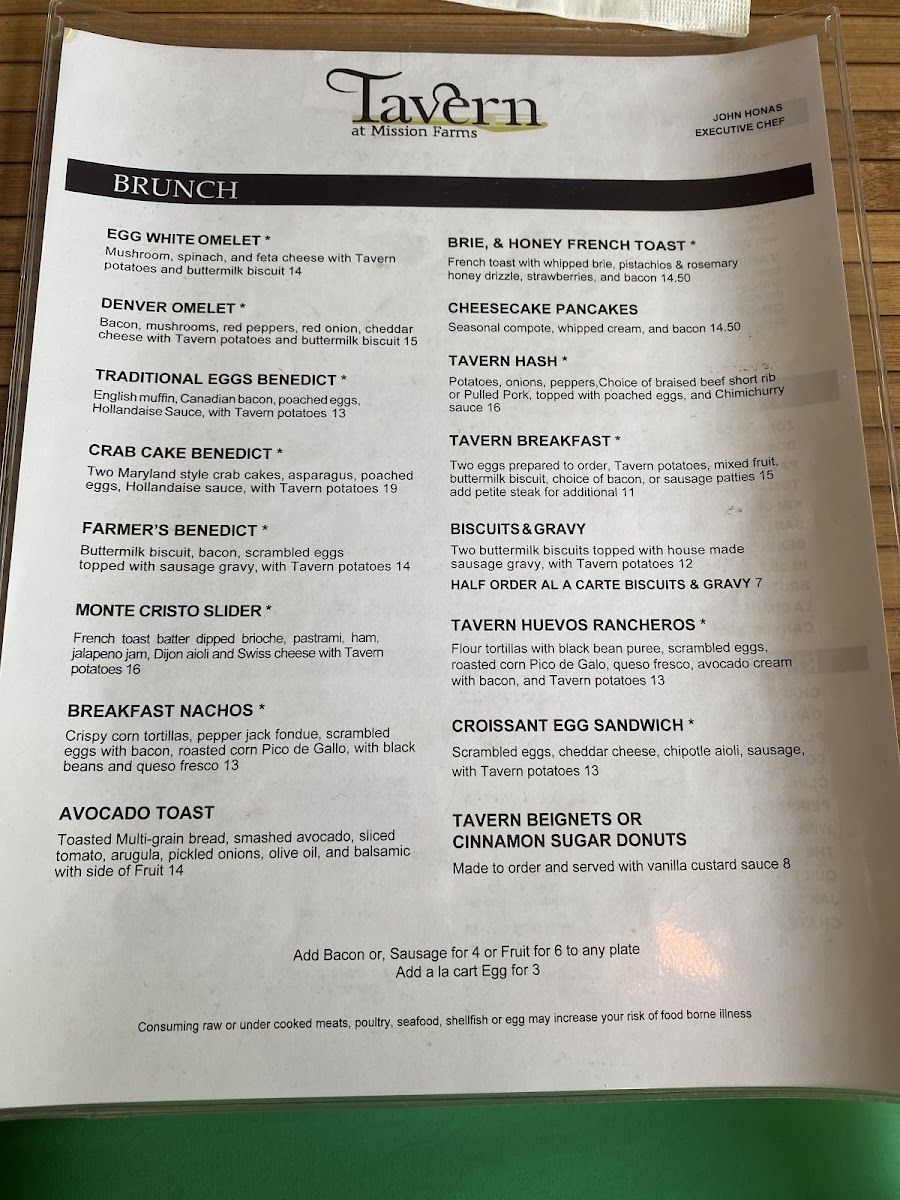 Menu Tavern At Mission Farms-5