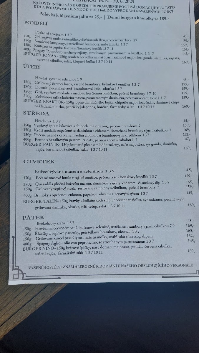 Menu Tavern On Kamýku-1
