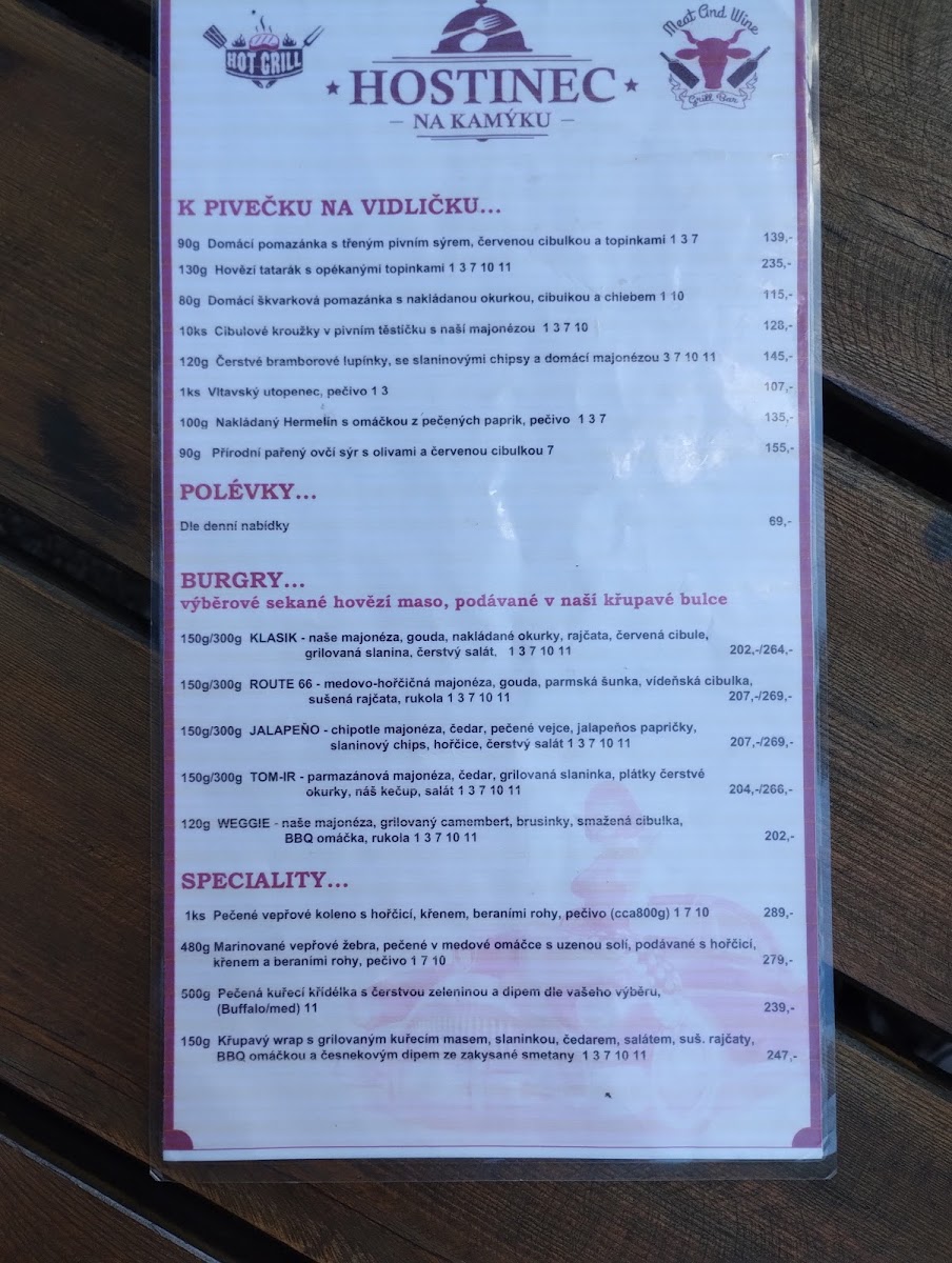 Menu Tavern On Kamýku-8