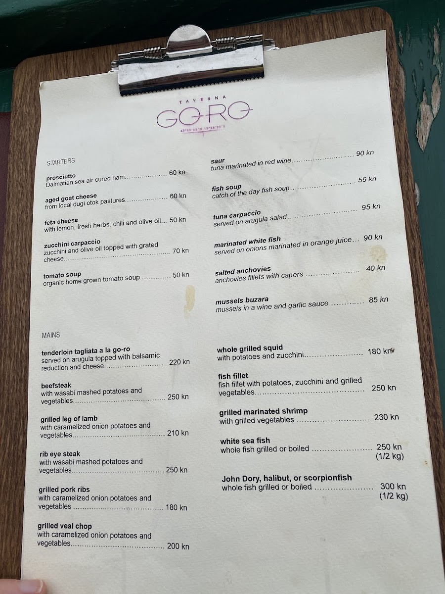 Menu Taverna Go-Ro-3