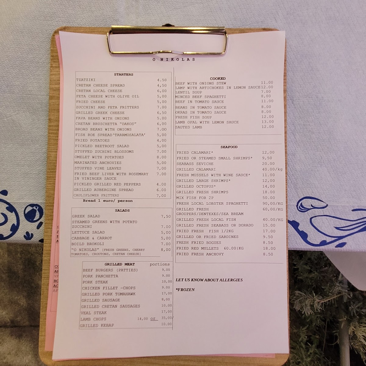 Menu Taverna ' O Nikolas'-2
