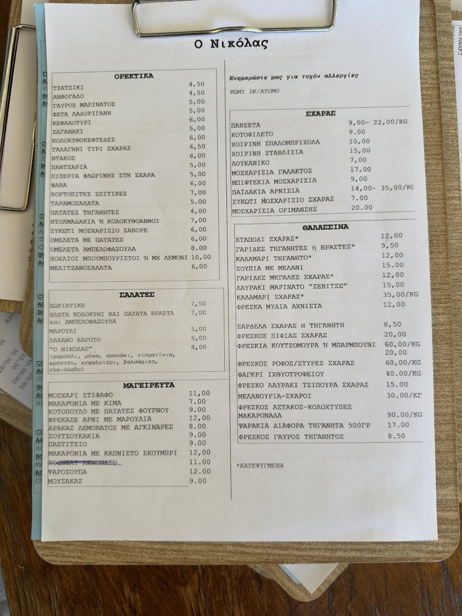 Menu Taverna ' O Nikolas'-4