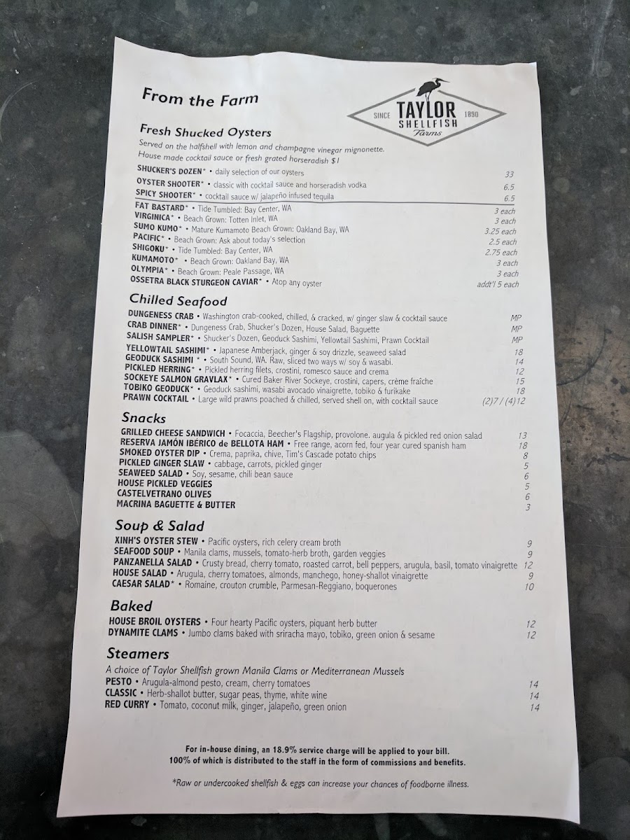 Menu Taylor Shellfish Oyster Bar-10