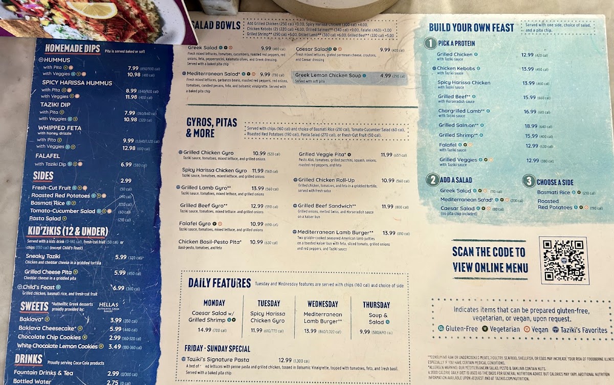 Menu Taziki's Mediterranean Cafe - Columbia-1