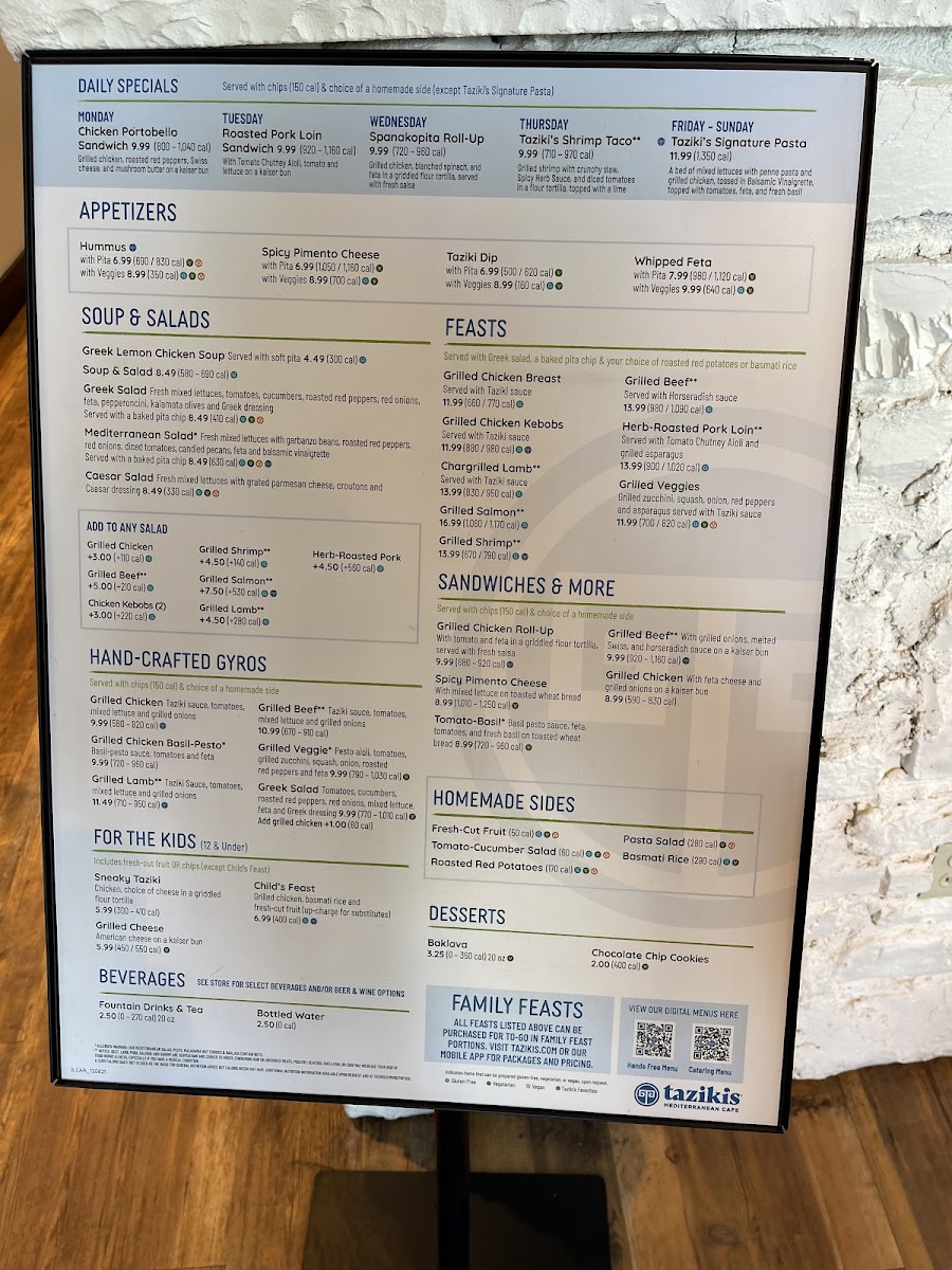 Menu Taziki's Mediterranean Cafe - Greenville-3