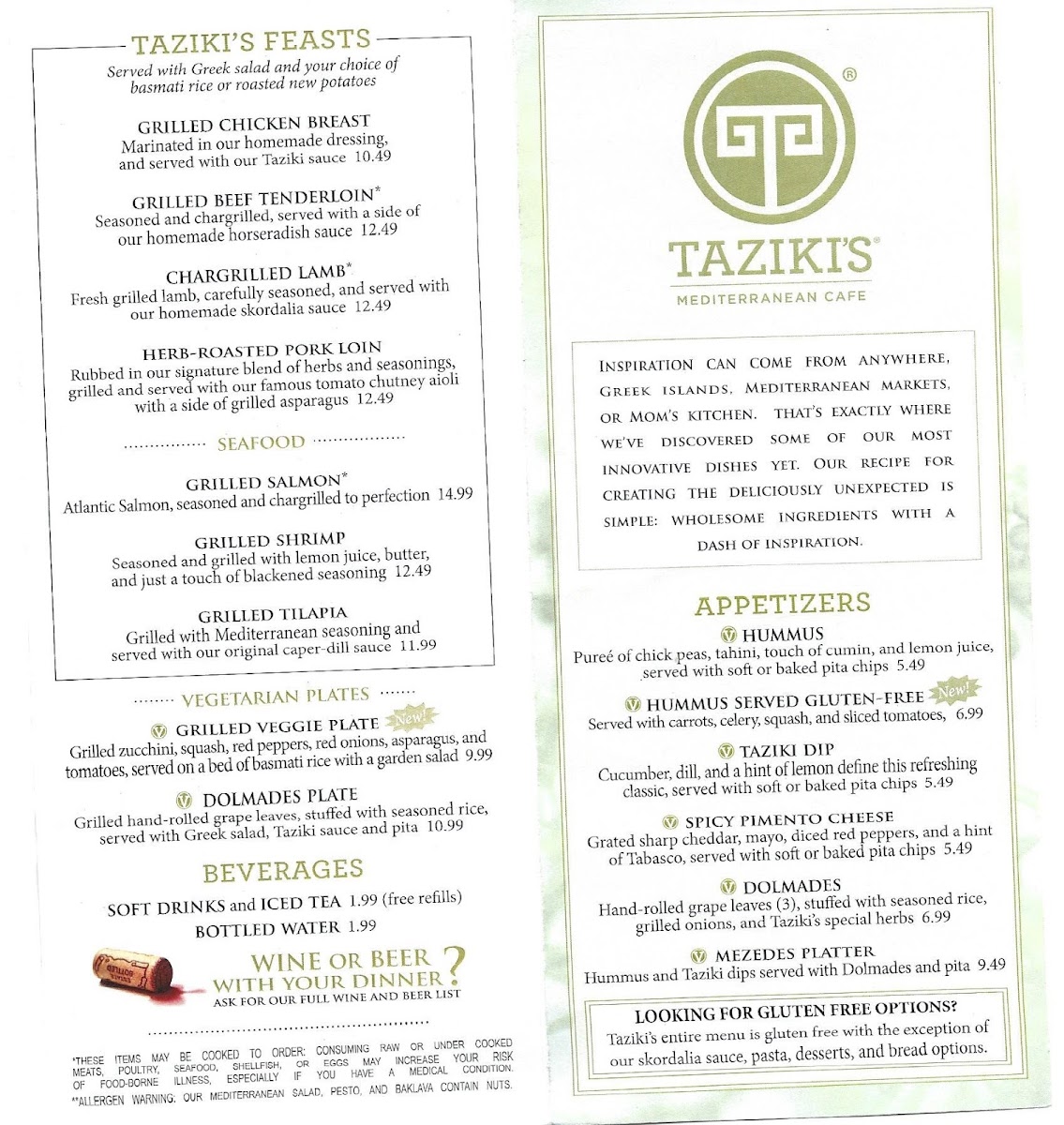 Menu Taziki's Mediterranean Cafe - Greenville-6