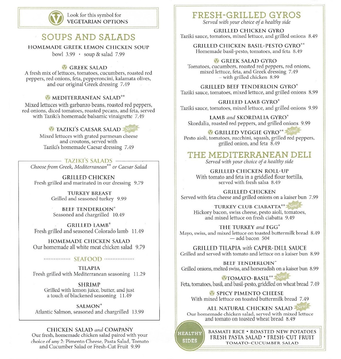 Menu Taziki's Mediterranean Cafe - Greenville-7