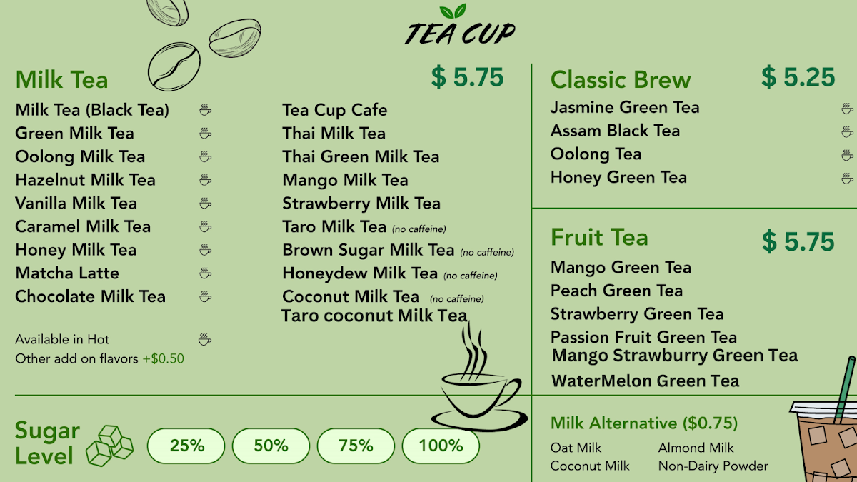 Menu Tea Cup - Boba House2-1