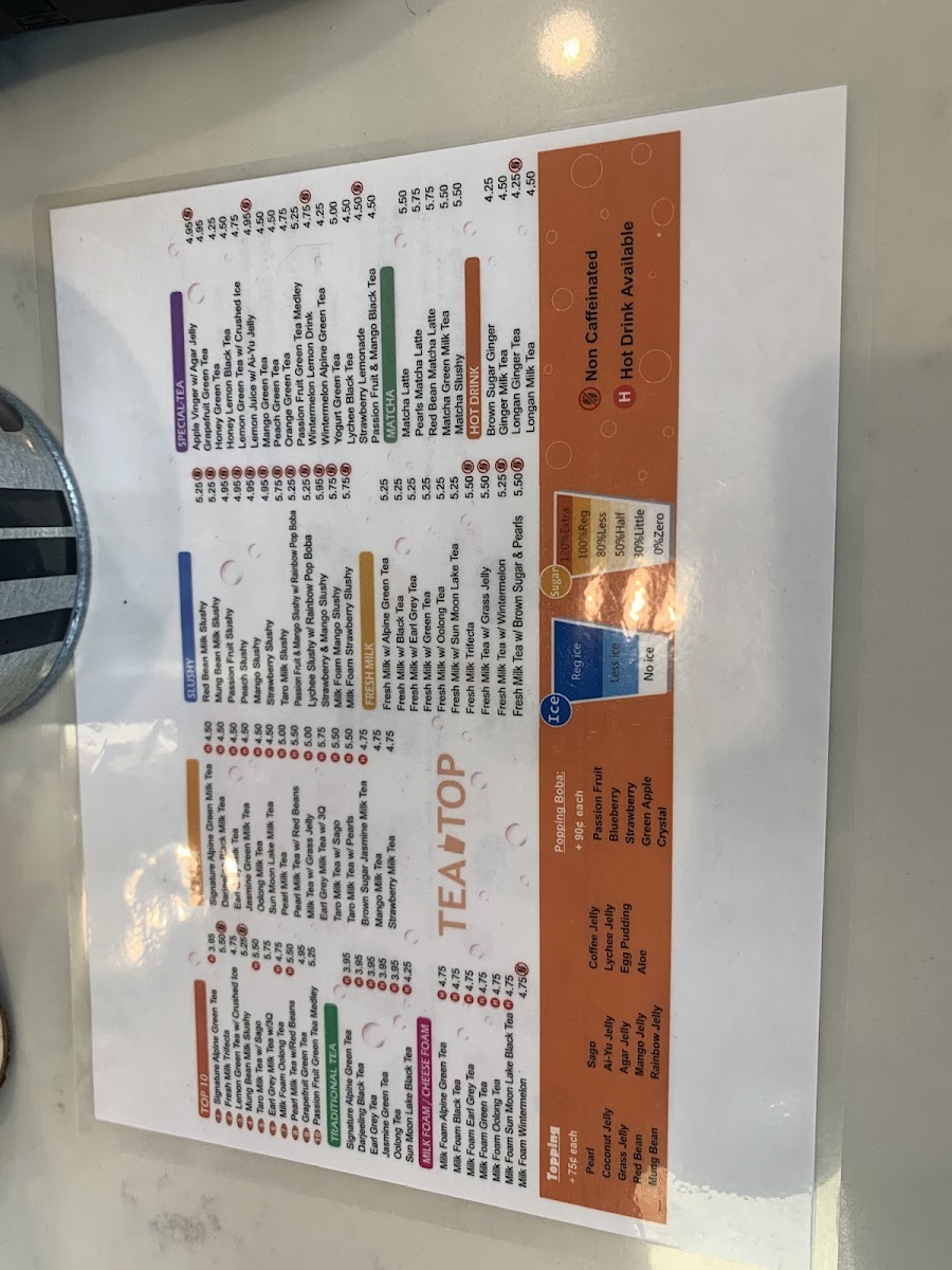 Menu Tea Top (Oakwood)-7