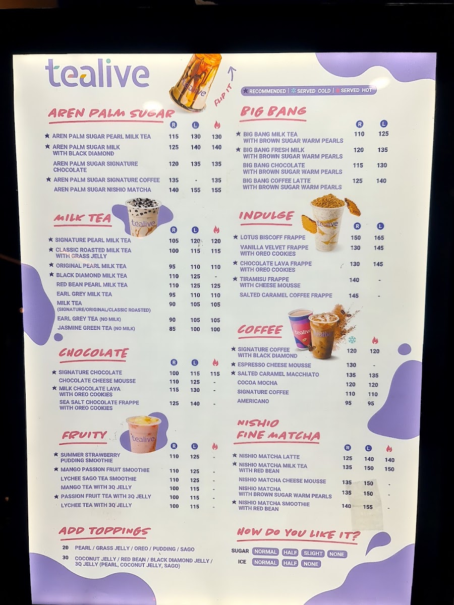 Menu Tealive Sm North Edsa-1