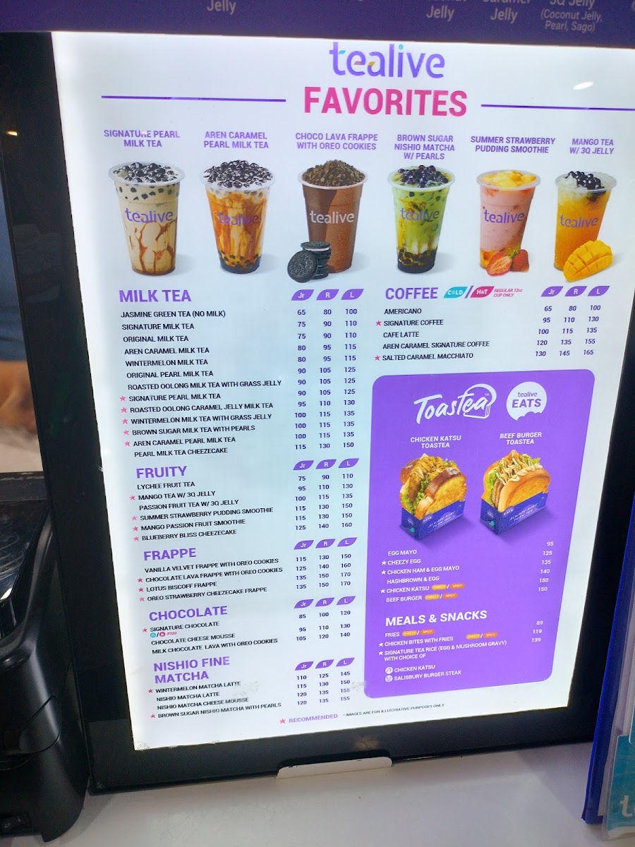 Menu Tealive Sm North Edsa-3