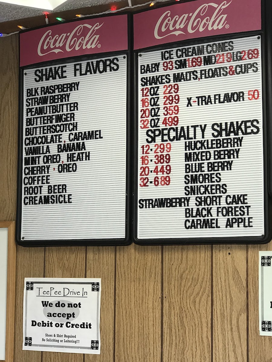 Menu Teepee Drive-In-7