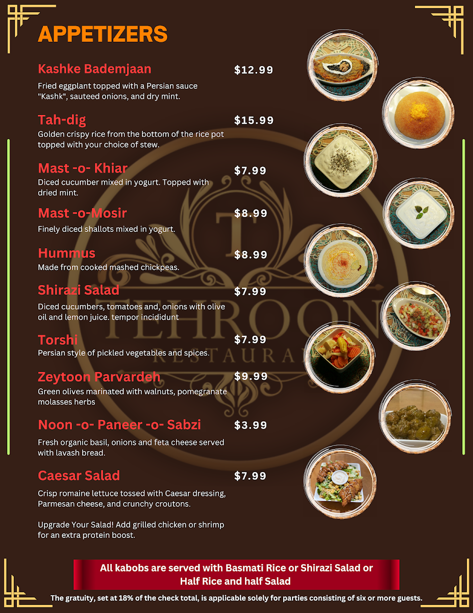 Menu Tehroon Restaurant-1