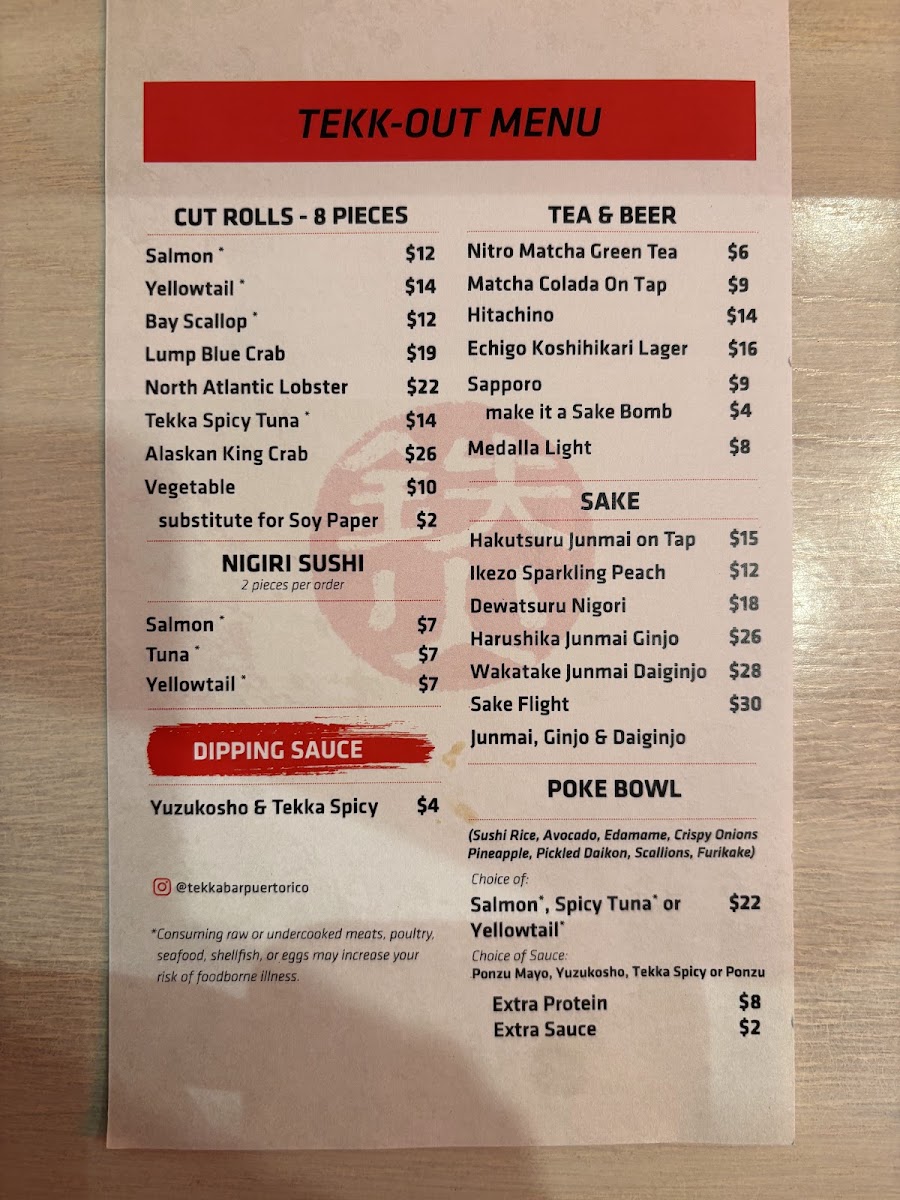 Menu Tekka Bar: Handroll & Sake-1