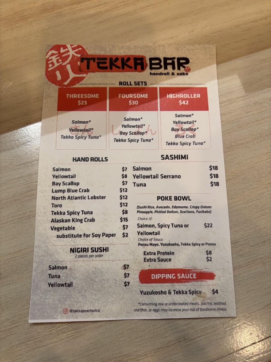 Menu Tekka Bar: Handroll & Sake-2