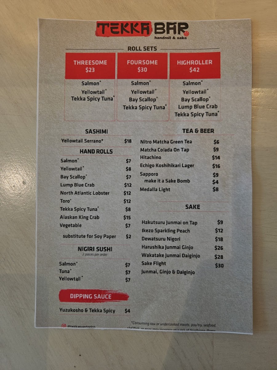 Menu Tekka Bar: Handroll & Sake-3