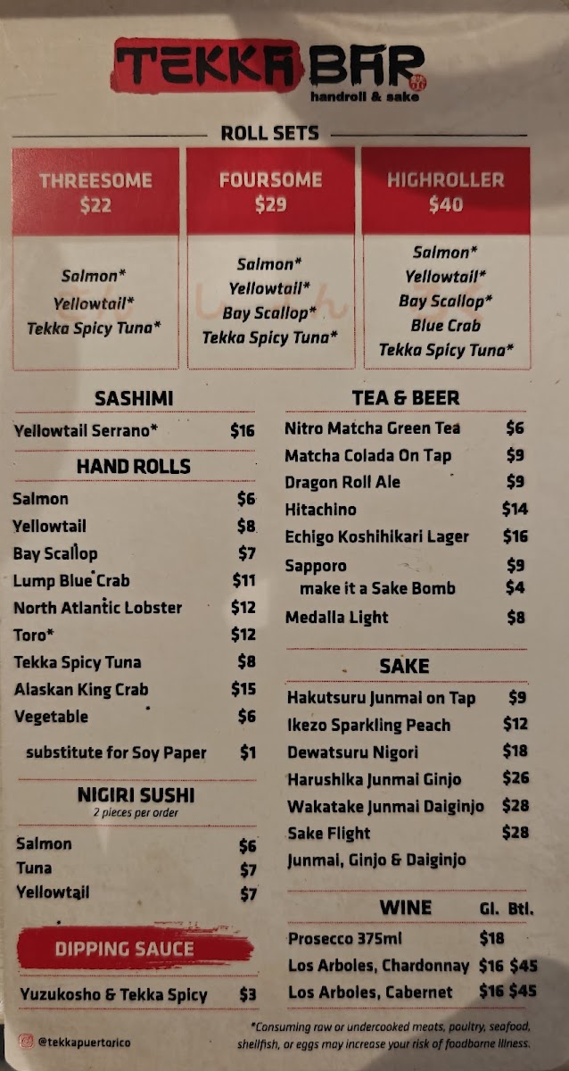 Menu Tekka Bar: Handroll & Sake-4