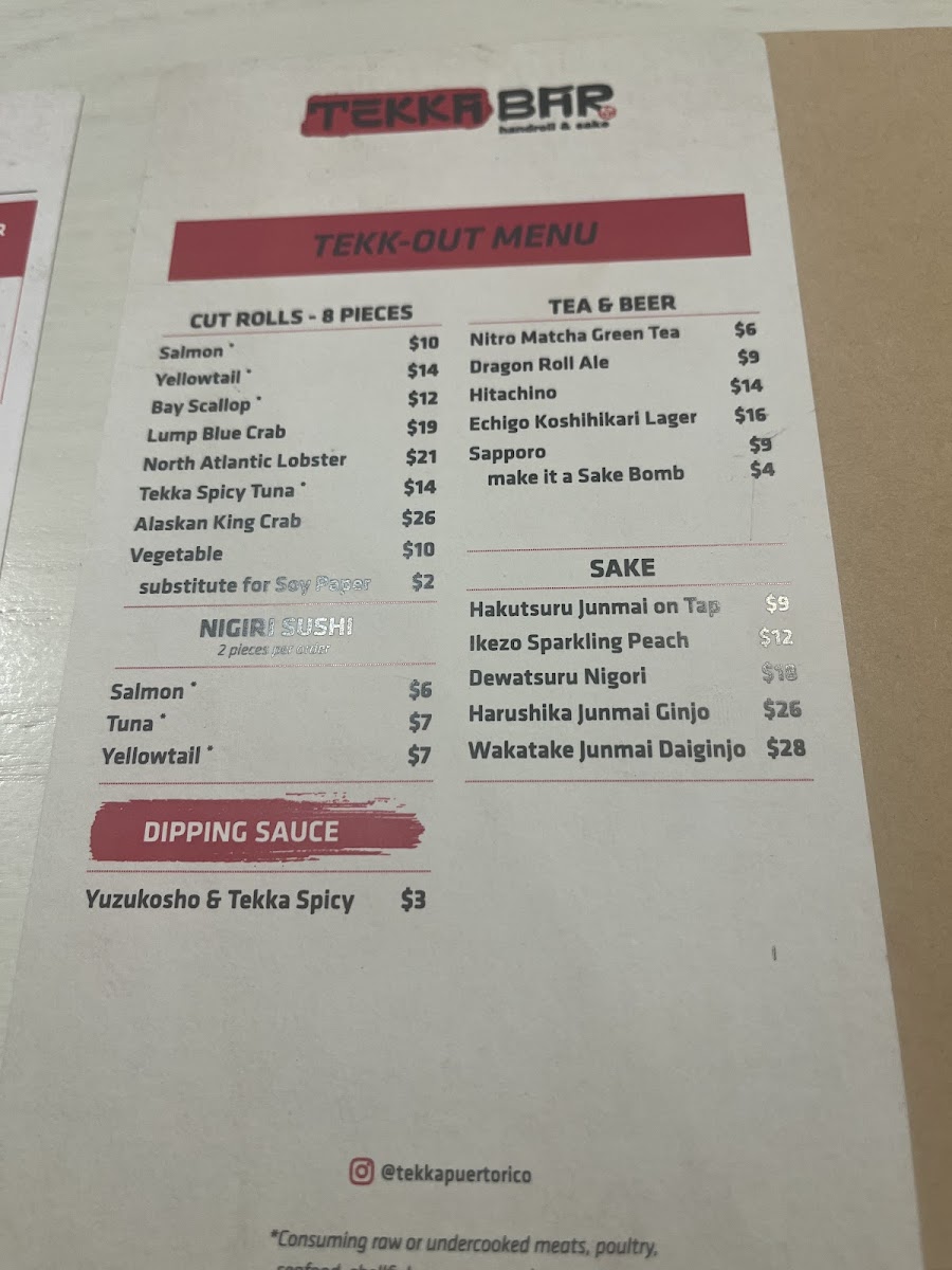 Menu Tekka Bar: Handroll & Sake-6