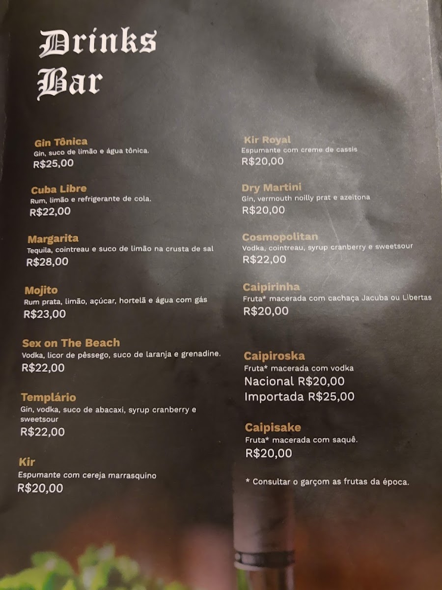 Menu Templário, Restaurante E Choperia-3
