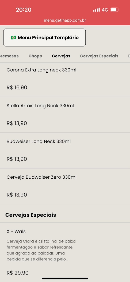 Menu Templário, Restaurante E Choperia-9