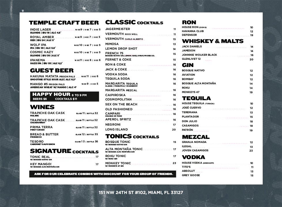 Menu Temple Wynwood-1