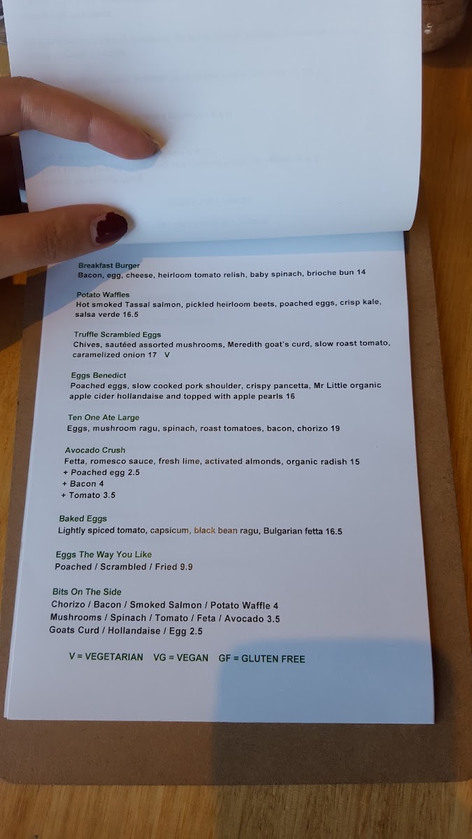 Menu Ten One Ate-10