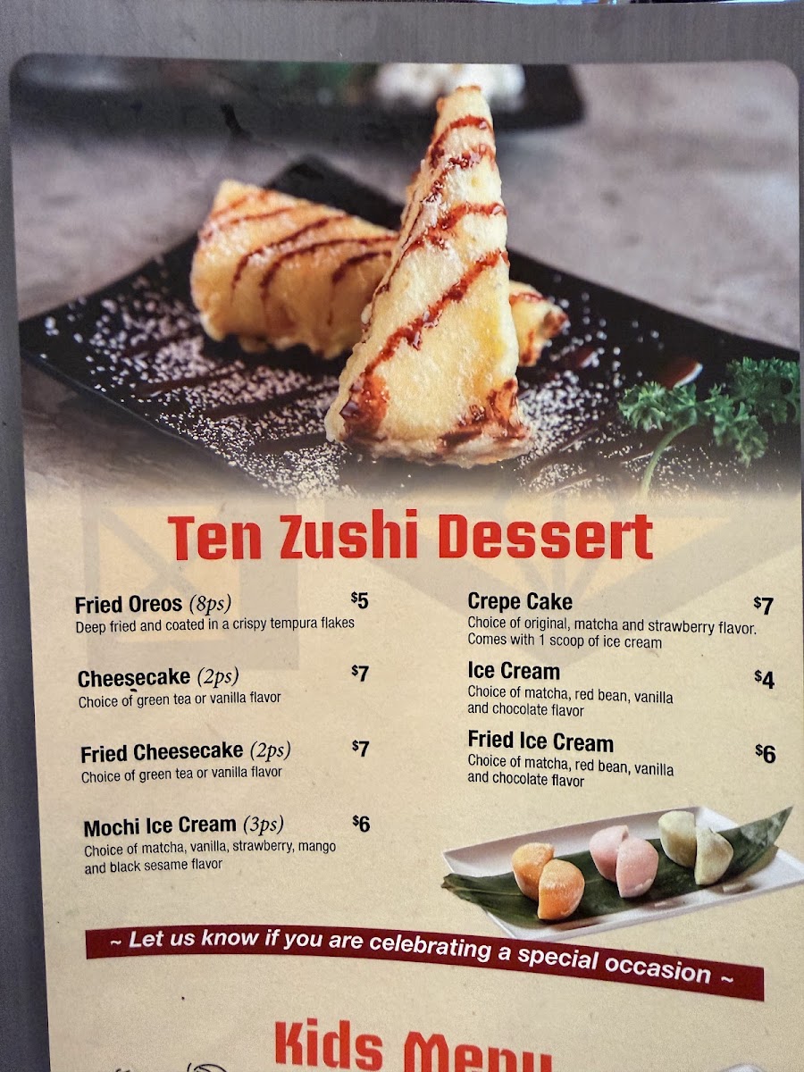 Menu Ten Zushi Japanese & Thai-7