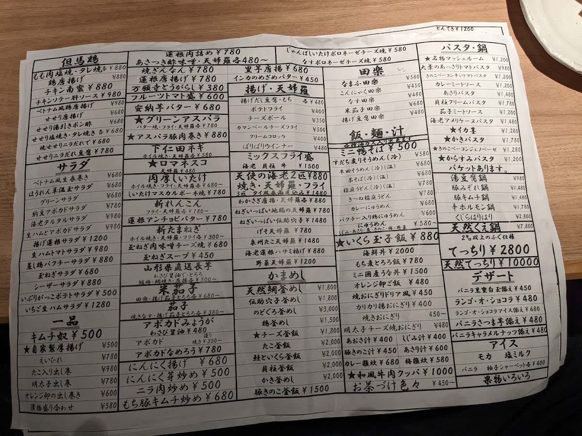 Menu Tenbinbo-5