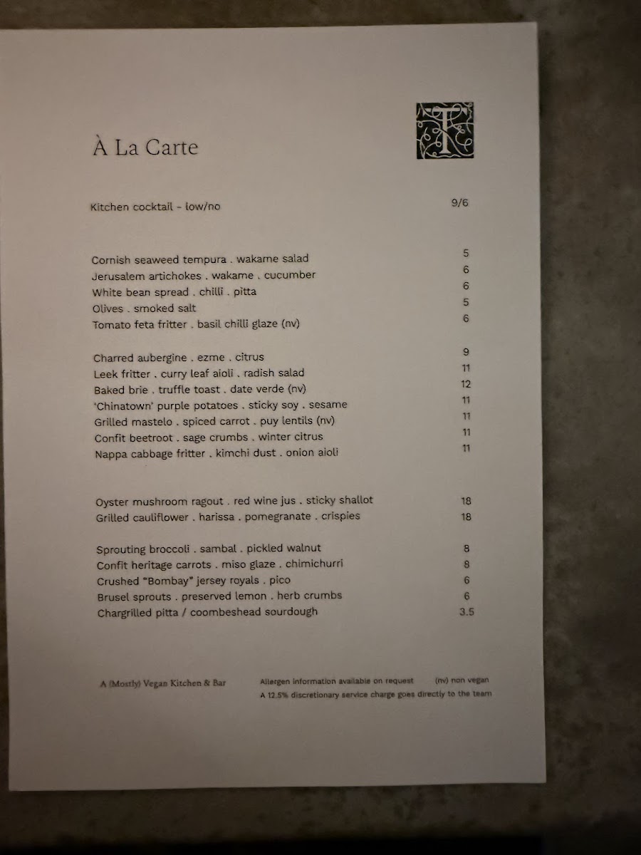 Menu Tendril - A (Mostly) Vegan Kitchen & Bar-10