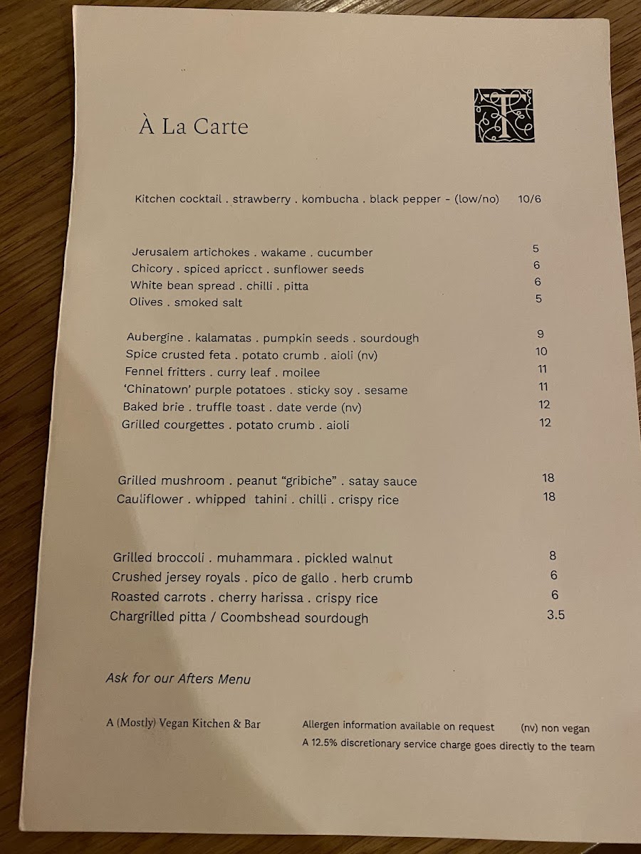 Menu Tendril - A (Mostly) Vegan Kitchen & Bar-2