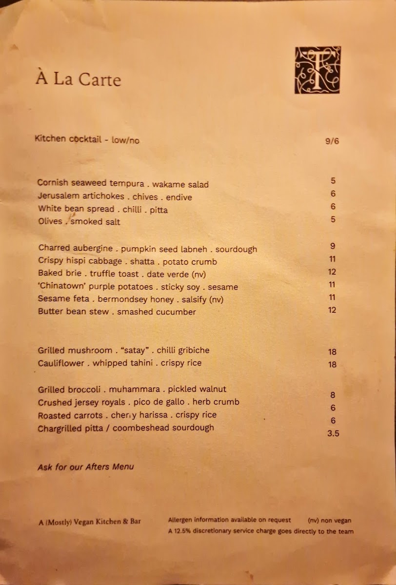 Menu Tendril - A (Mostly) Vegan Kitchen & Bar-5