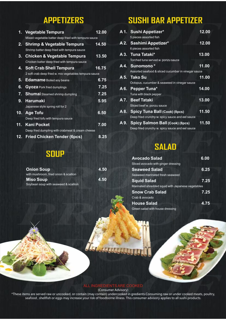 Menu Tengu Japanese Steakhouse-1