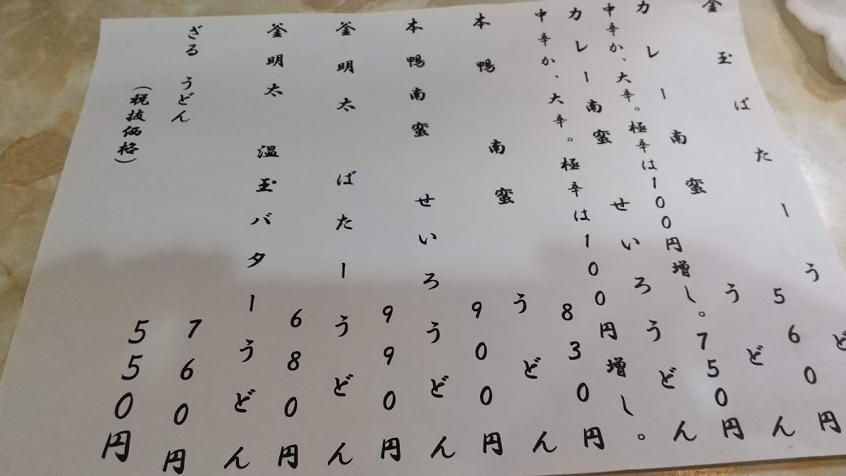 Menu Tenkaichi-9
