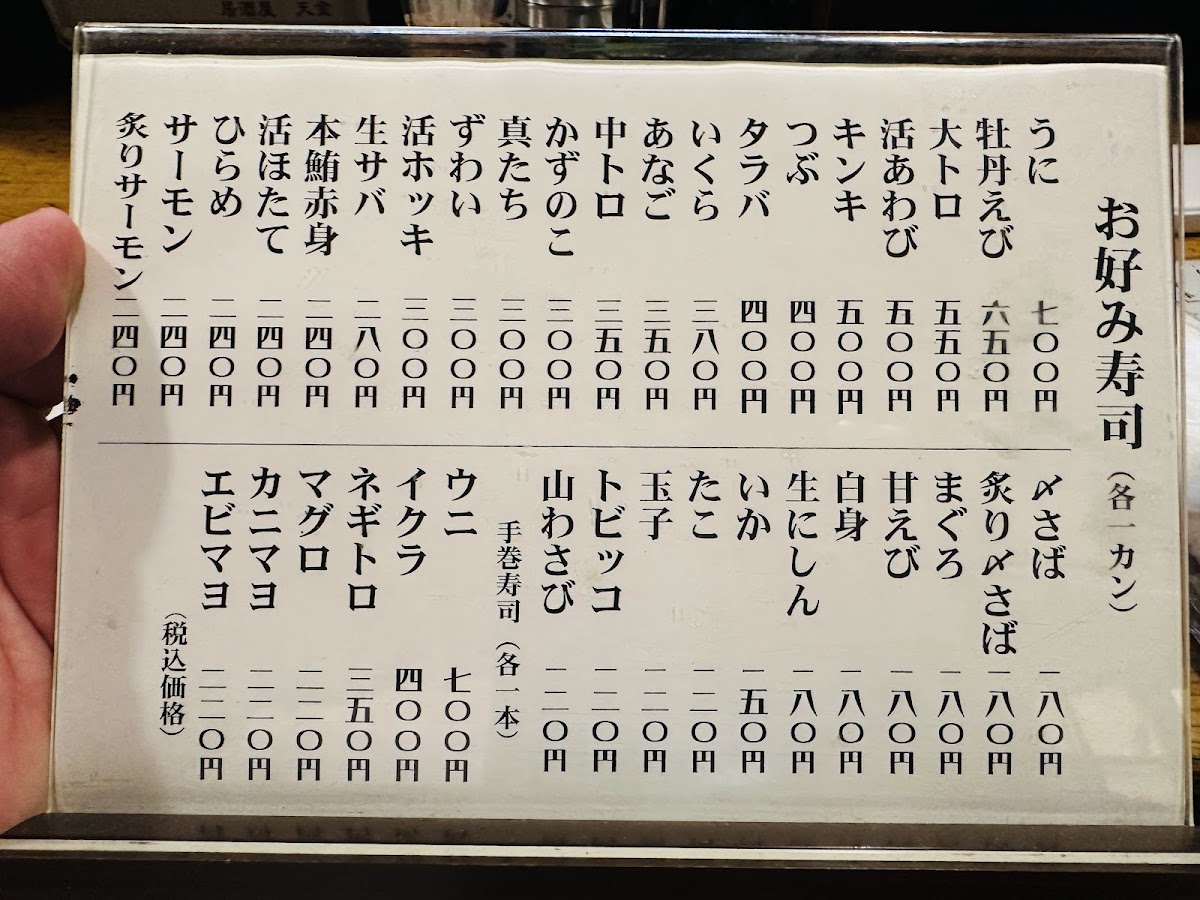 Menu Tenkin-1